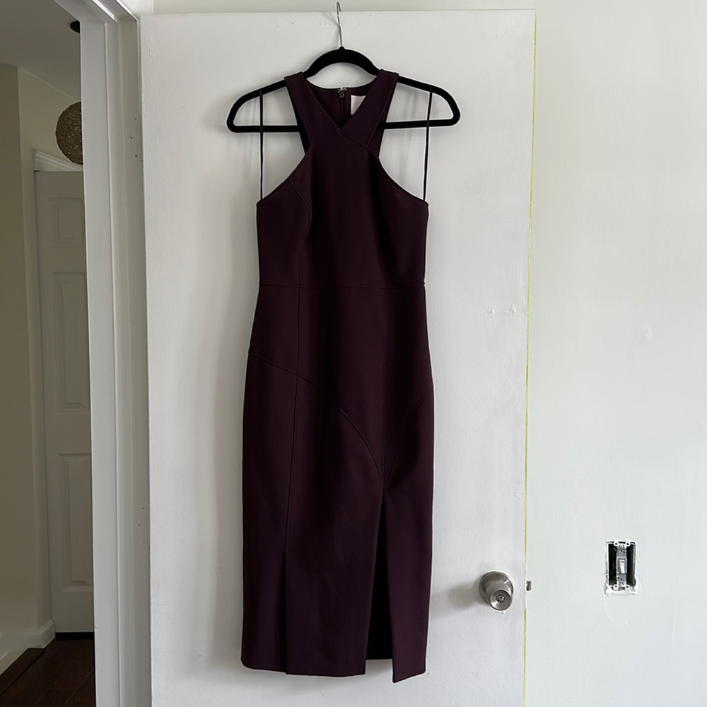 Cinq-a-Sept plum midi length dress